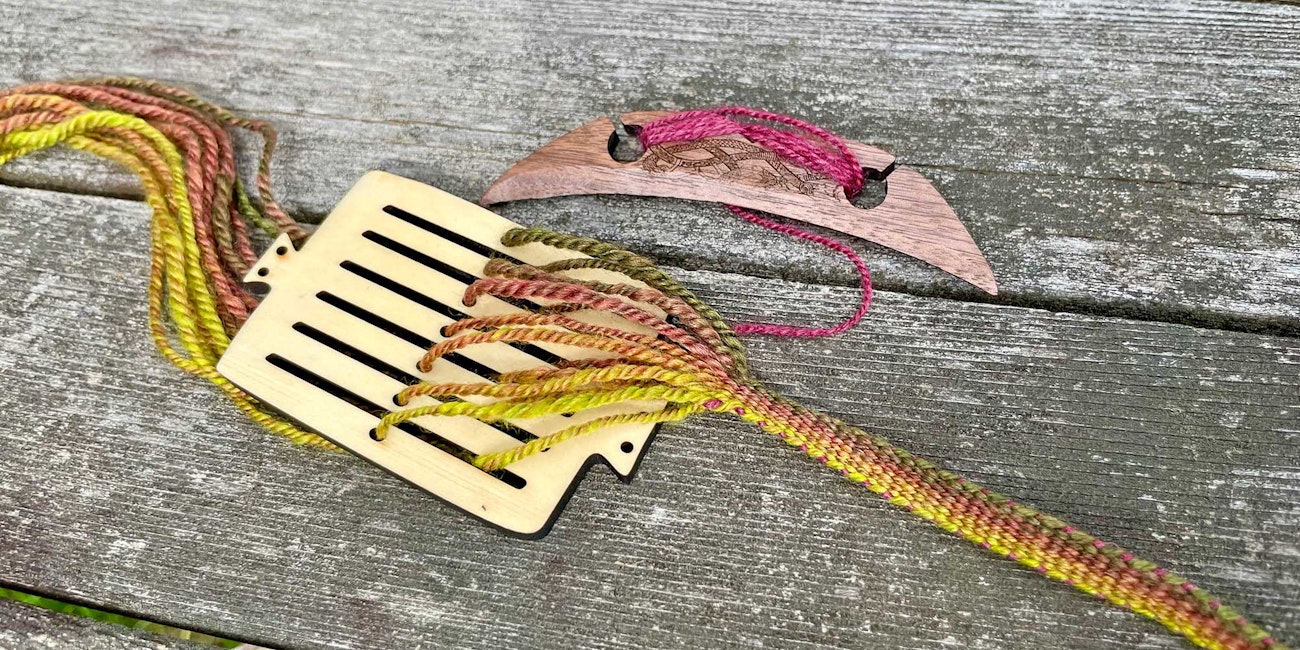 Kate will show you how to warp and weave this handspun band using a small rigid heddle, like the one shown here. Photo by Kate Larson