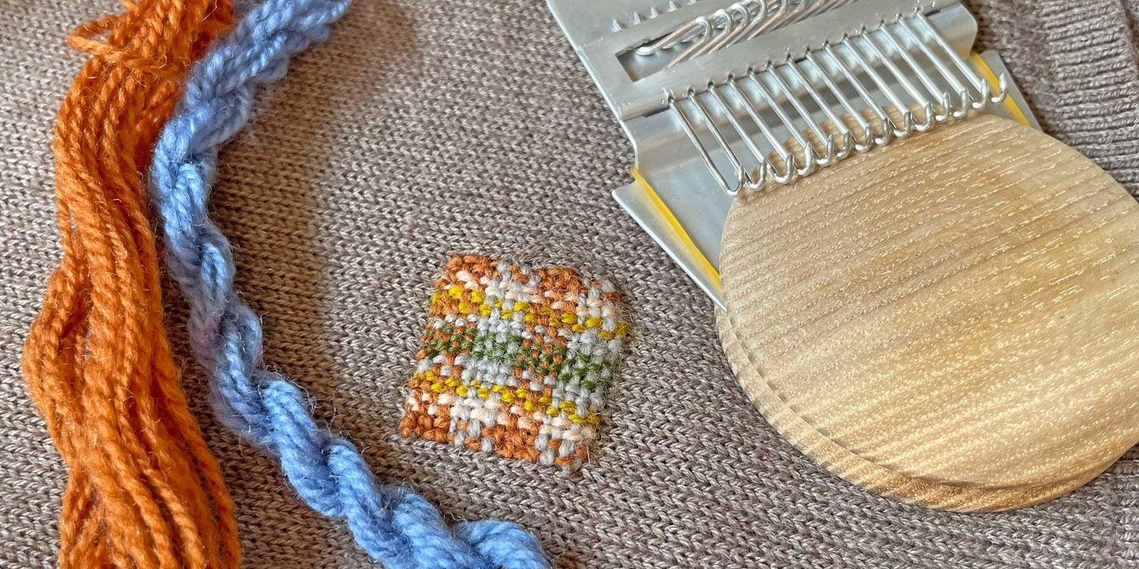 Visible Mending with a Darning Loom Spin Off