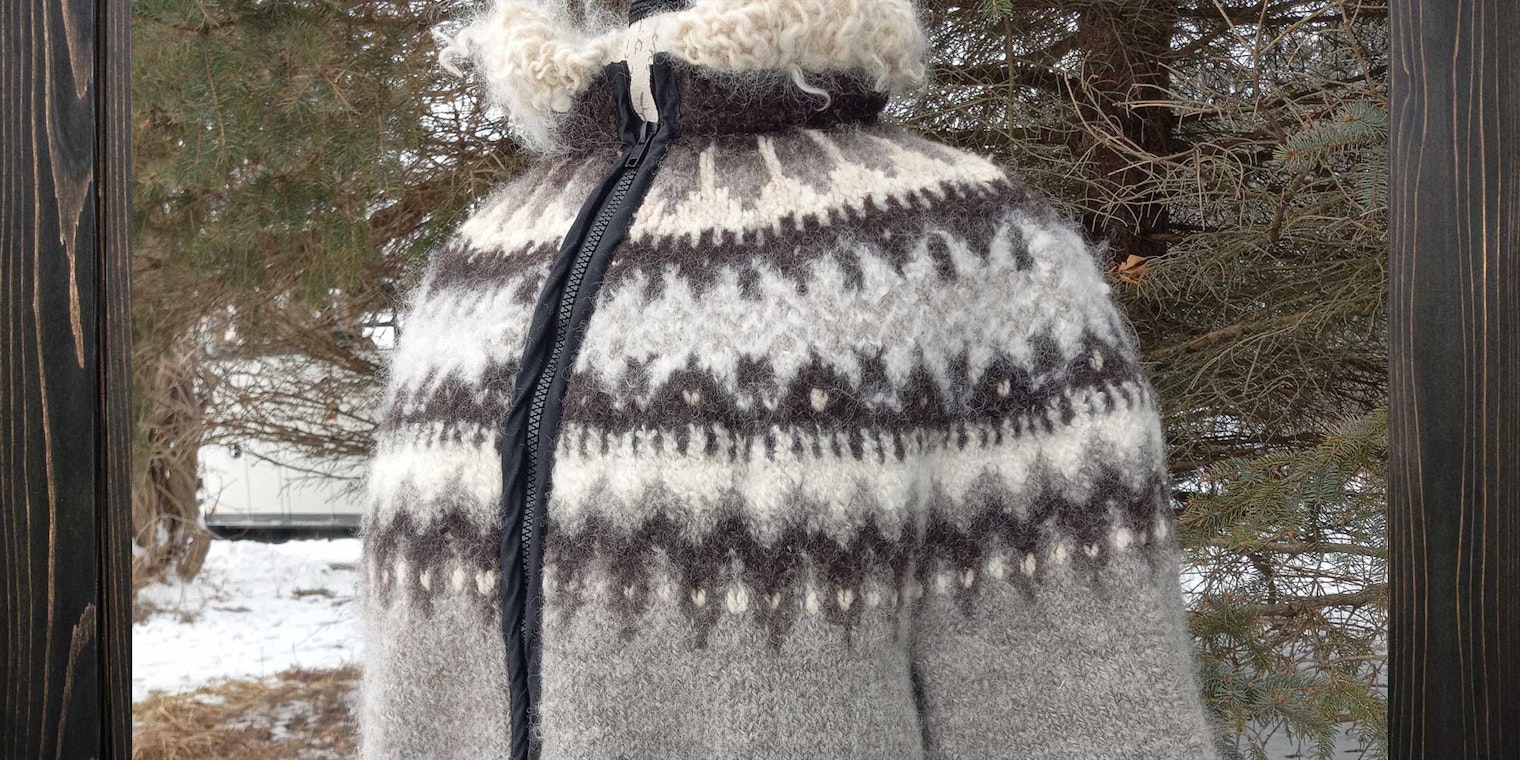 The author transformed her handspun, knitted pullover sweater into a warm zippered jacket. Photos by Lisa Pohl Davis