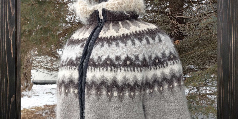 The author transformed her handspun, knitted pullover sweater into a warm zippered jacket. Photos by Lisa Pohl Davis