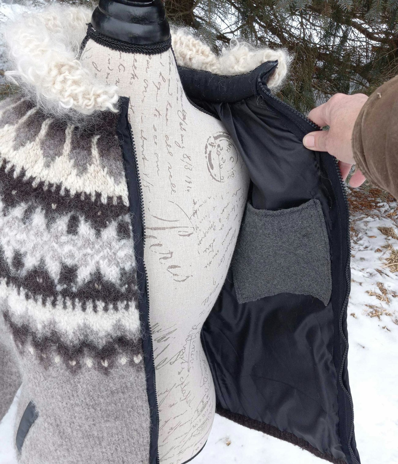 Jacket with Flock Print