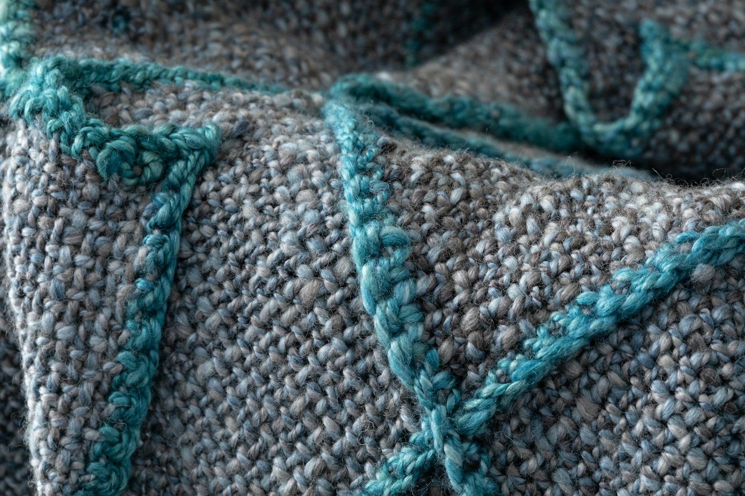 The Stormy Seas Scarf was designed by John Mullarkey and handspun by Devin Helmen. Photo by Matt Graves