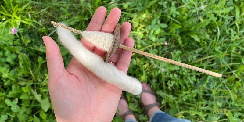 Mid-whorl spindles, commonly called Akha spindles, can be used as supported spindles, suspended spindles, or both. Photo by Kate Larson