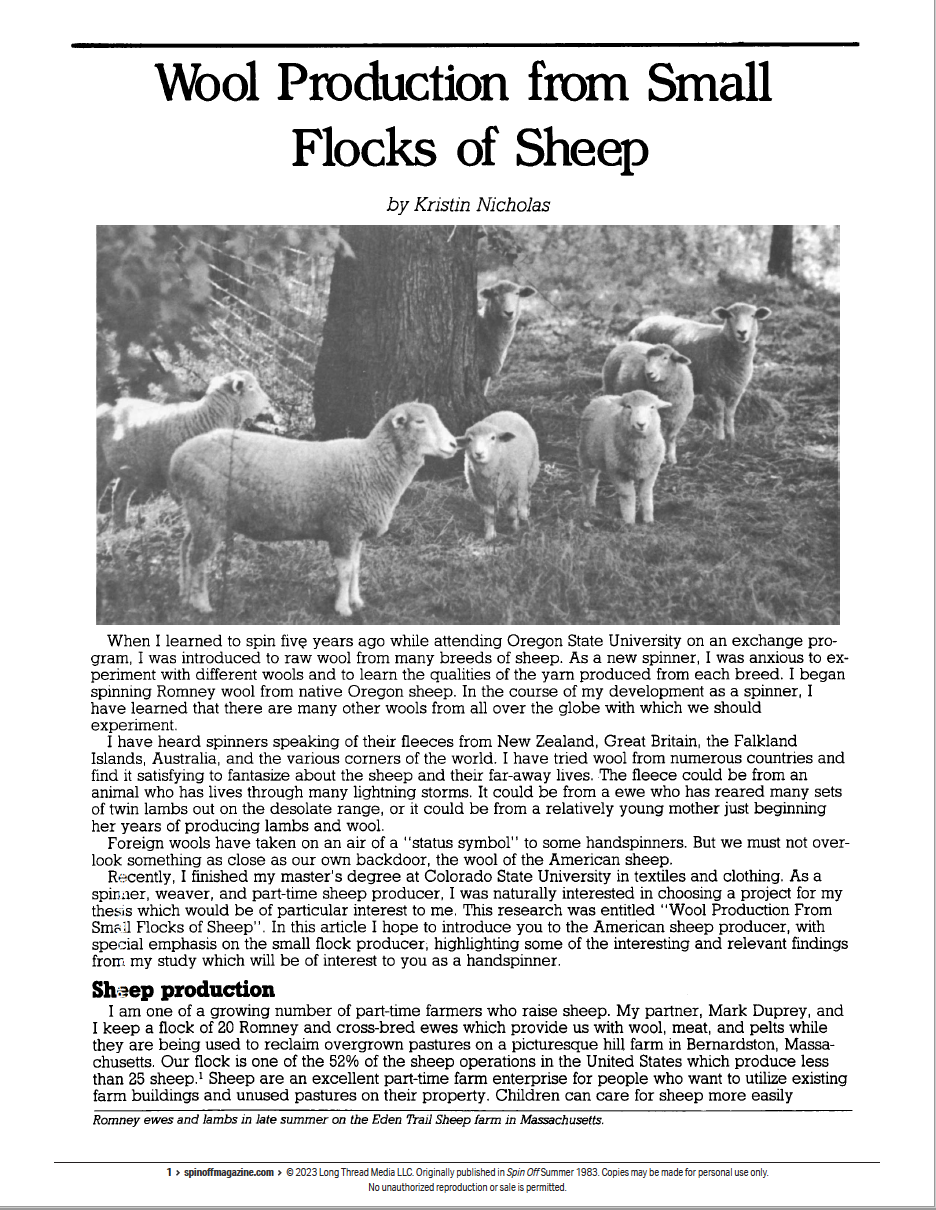 Wool Production from Small Flocks of Sheep Image