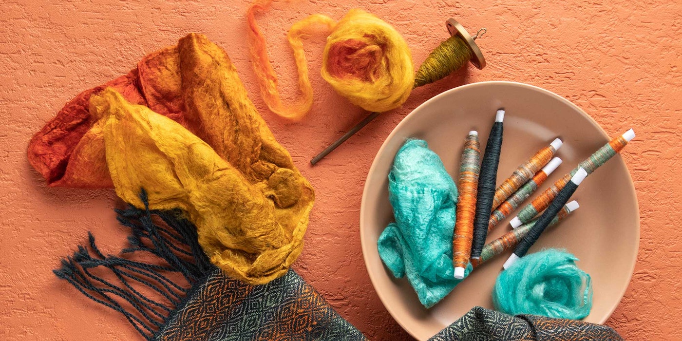 woven scarf with silk hankies