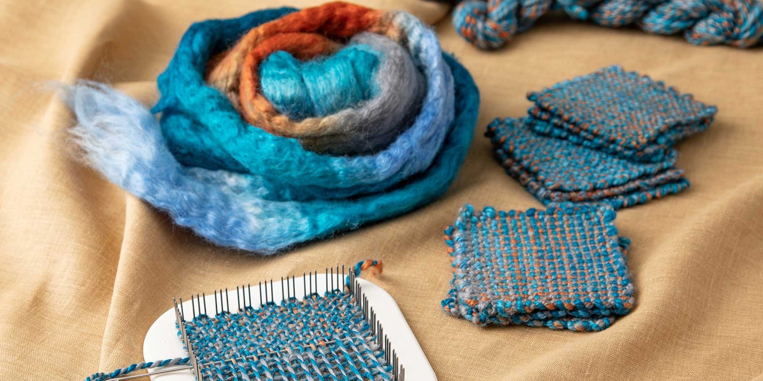 small pin loom with swatches