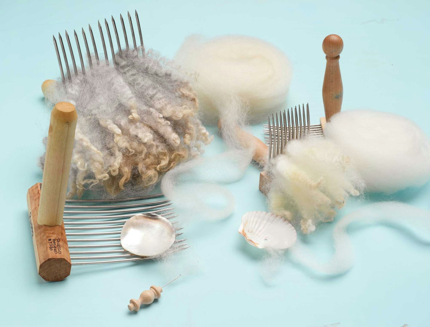 wool combs and wool locks