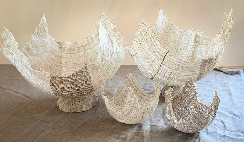 woven linen bowls