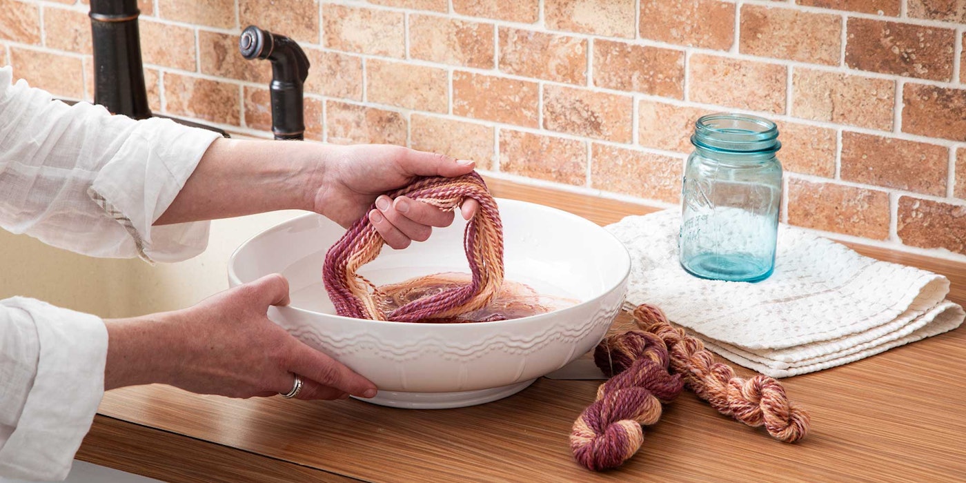 yarn in bowl of water