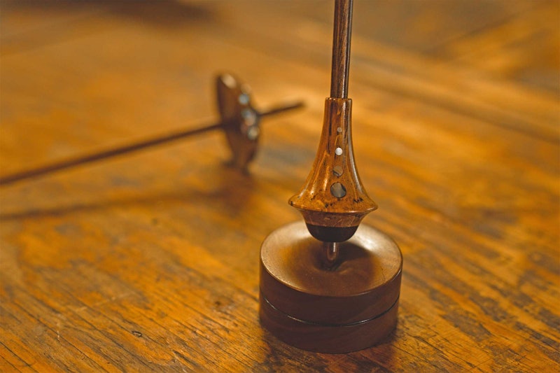 wood support spindle and bowl