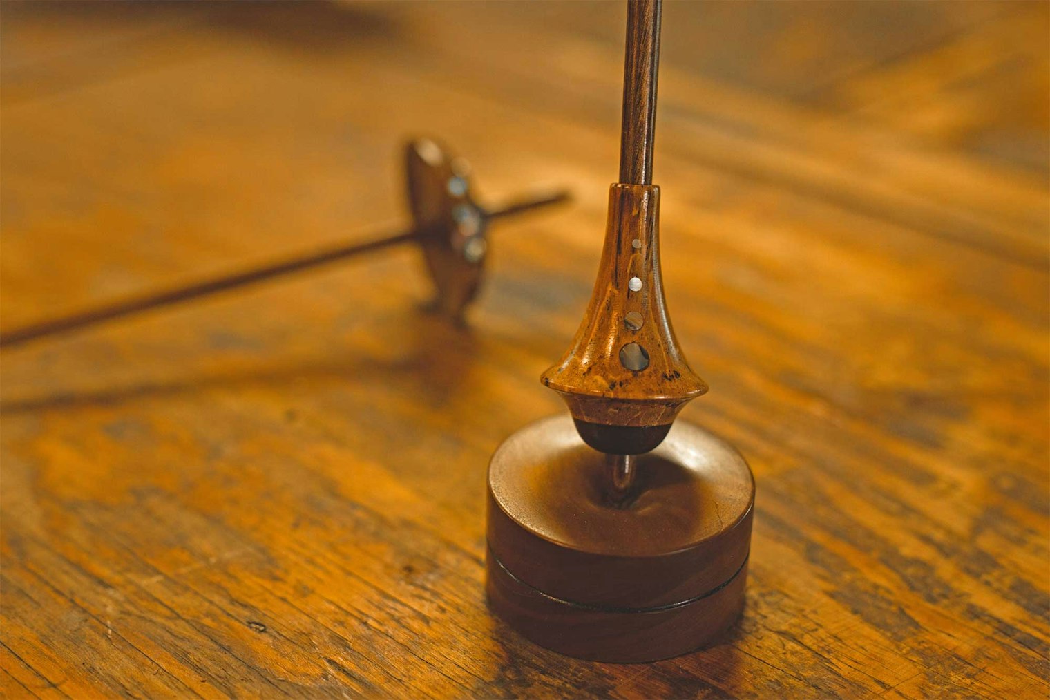 wood support spindle and bowl