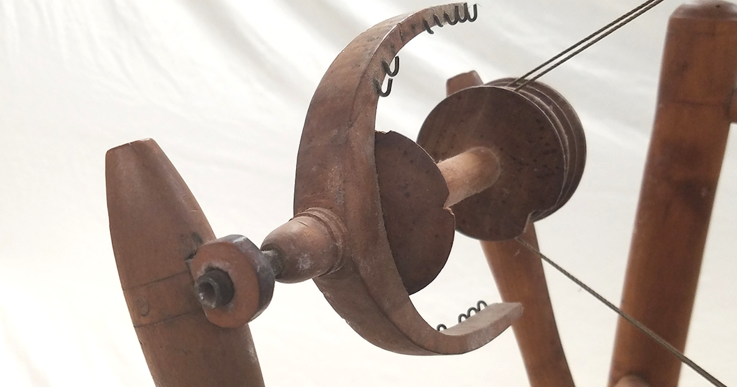 vintage spinning wheel orifice
