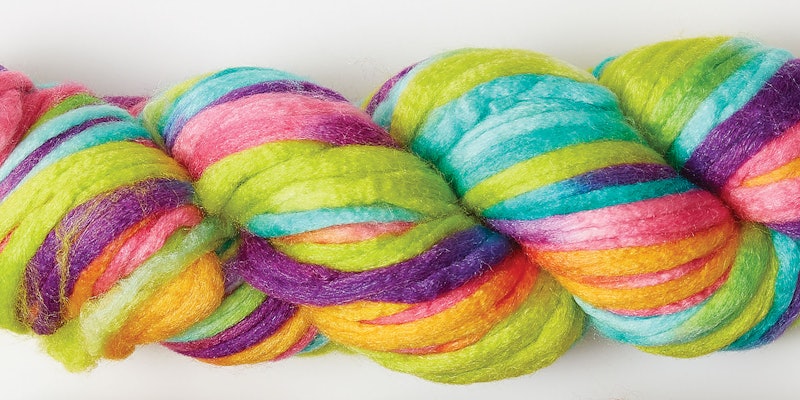 brightly colored yarn