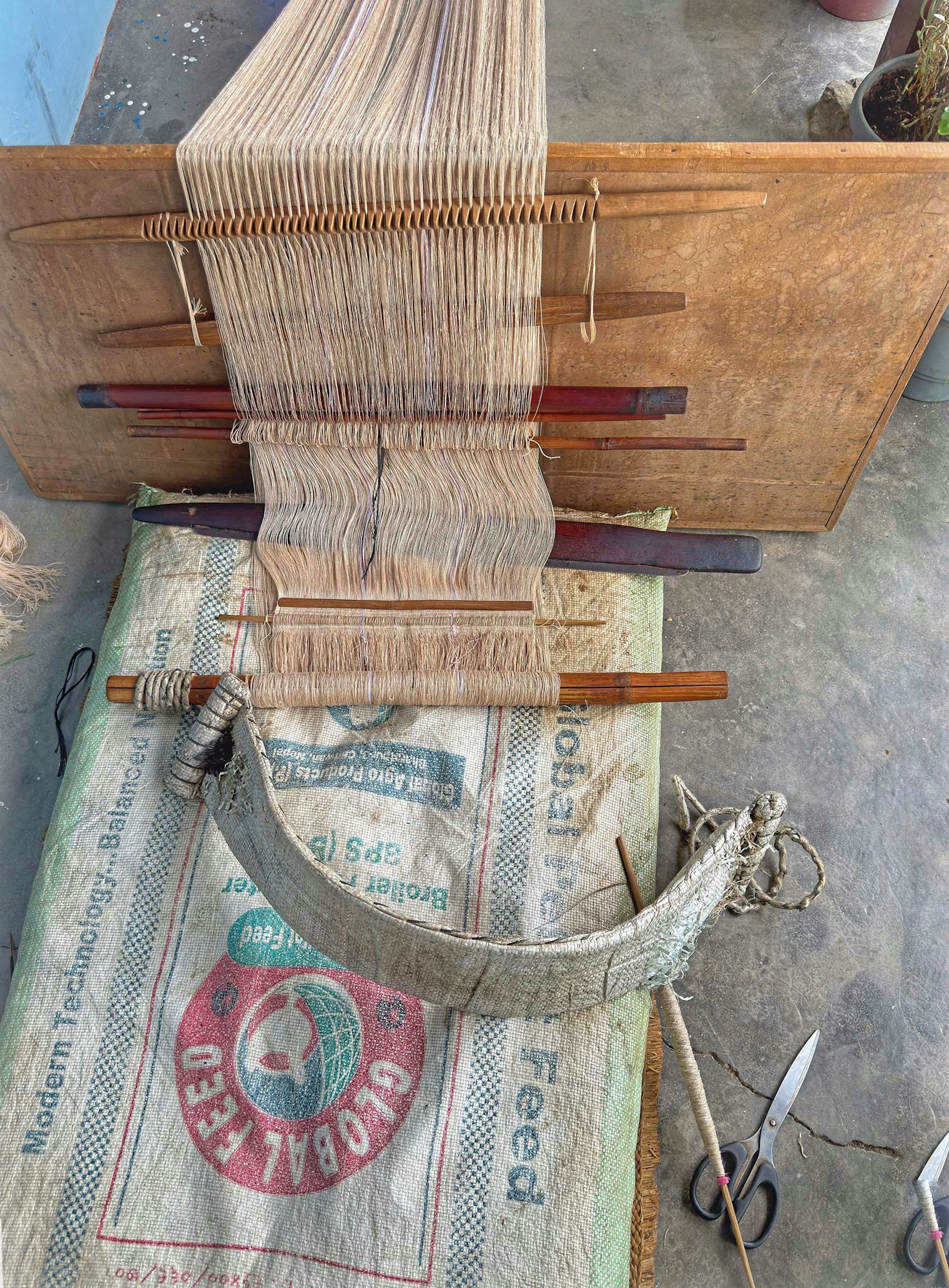 Nau Maya's backstrap loom. Photo by Kathleen Mahoney