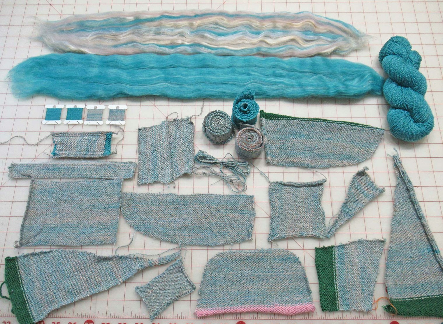 Micki finished the project with very little yarn, fiber or fabric left.