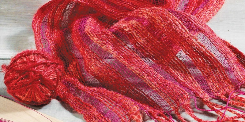red woven scarf