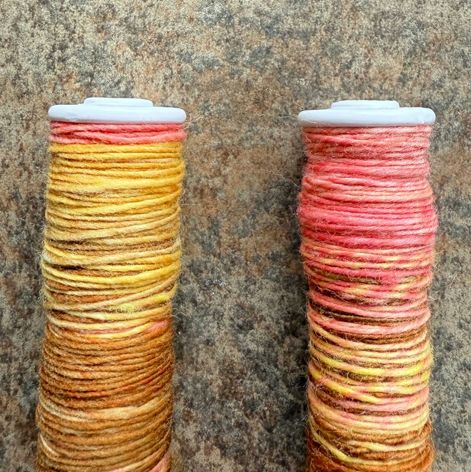 These singles might look like they are ready to ply, but they are spun in opposite directions. It’s easy to overlook!