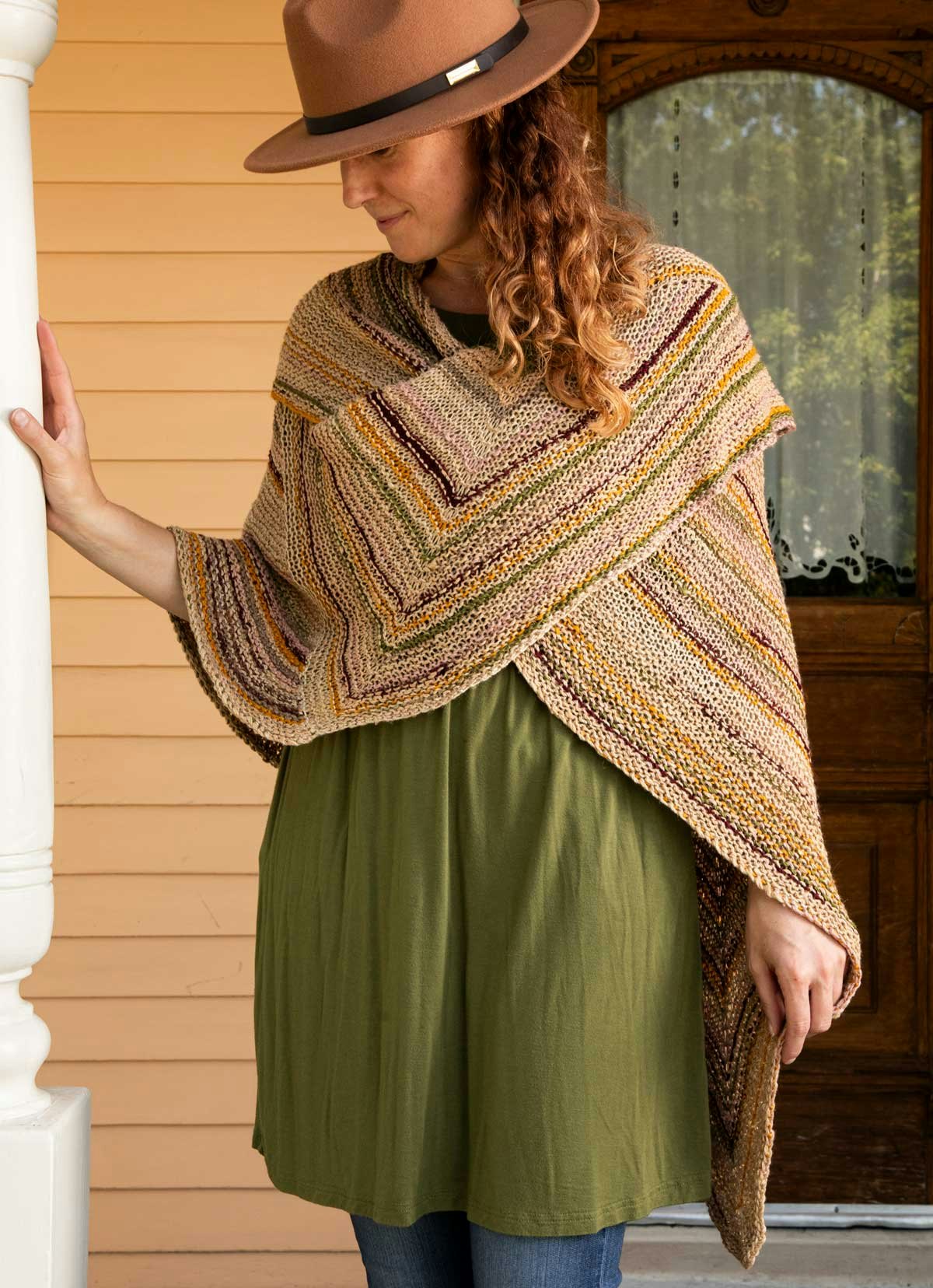 Knit the Growth Pattern Shawl by Jennifer Miller Comstock.