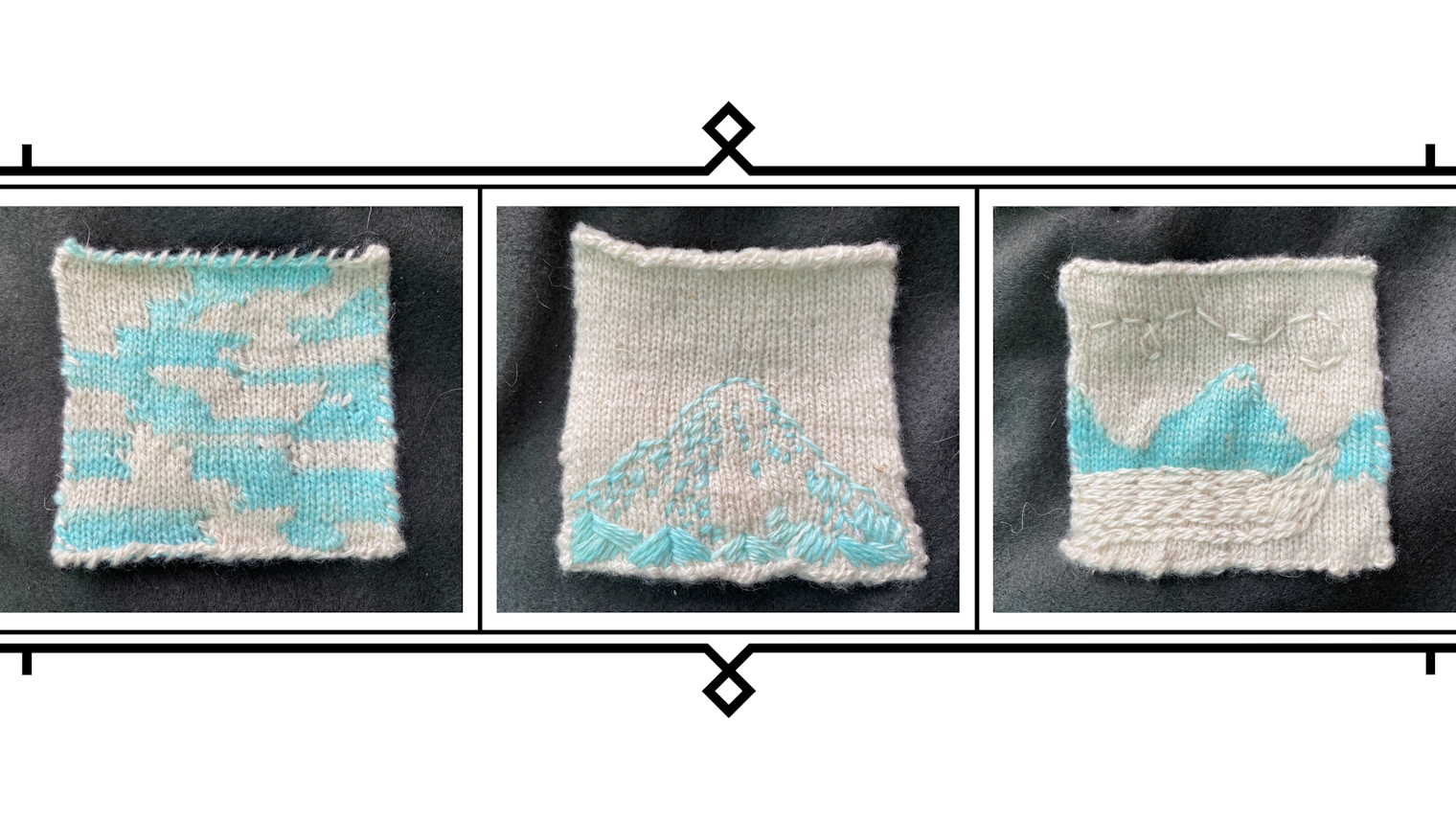 Year of Glaciers' Preservation: A Triptych. Photo and submission from Erika Zambello. "The three blocks are made from knit cashmere, each representing a glacier."