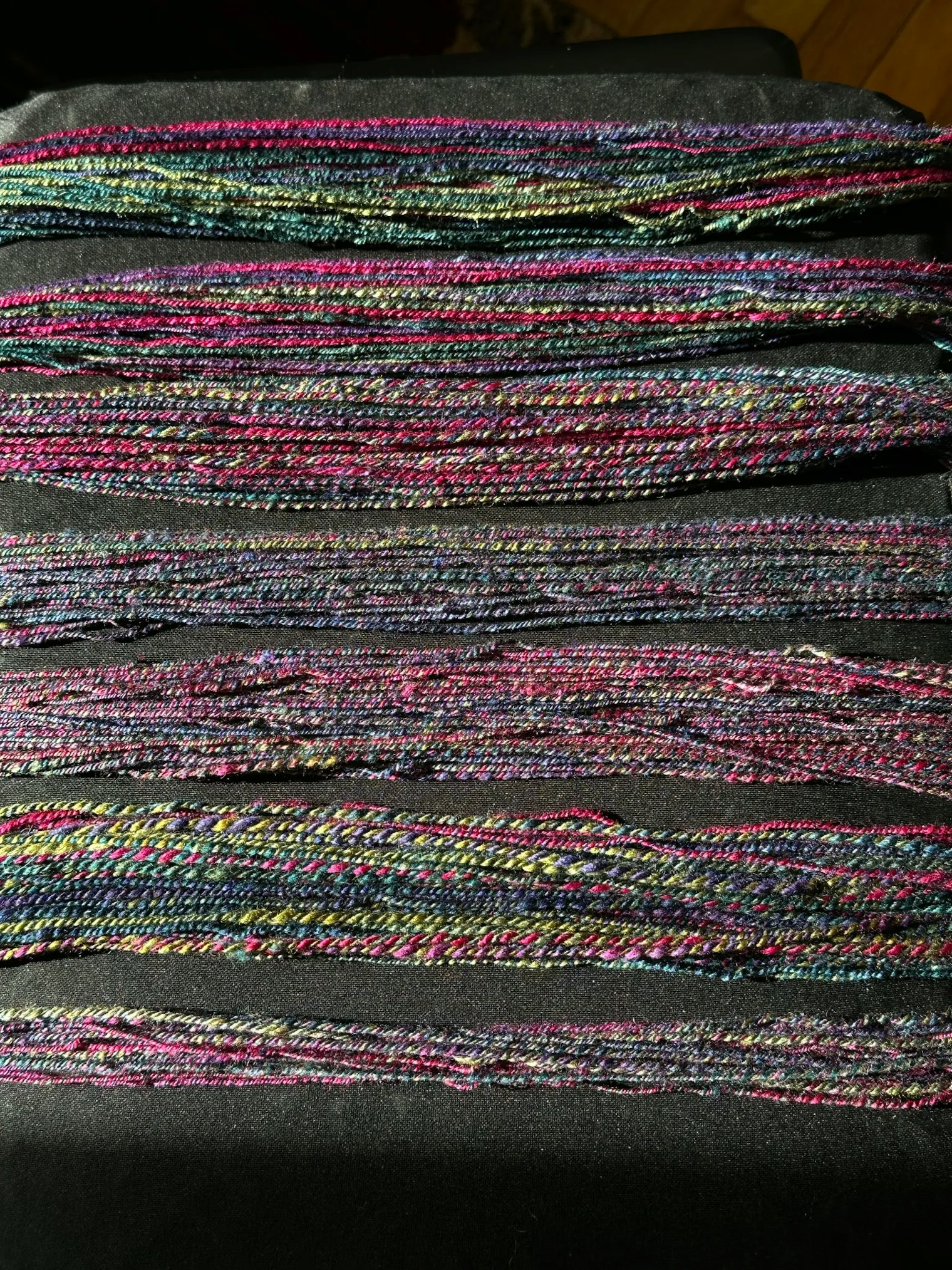 Debra C. chose a braid of Bluefaced Leicester and Tussah Silk from Alk&Me. Photos by Debra C