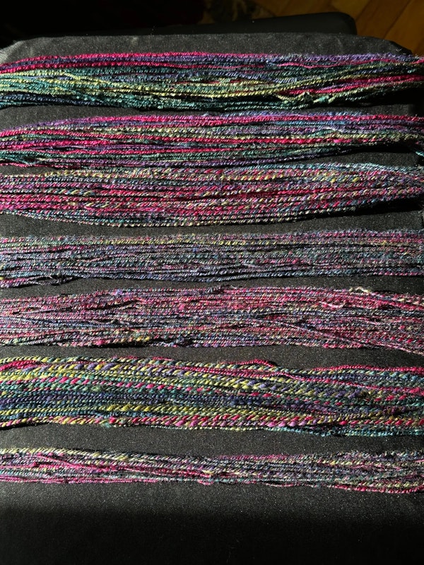 Debra C. chose a braid of Bluefaced Leicester and Tussah Silk from Alk&Me. Photos by Debra C