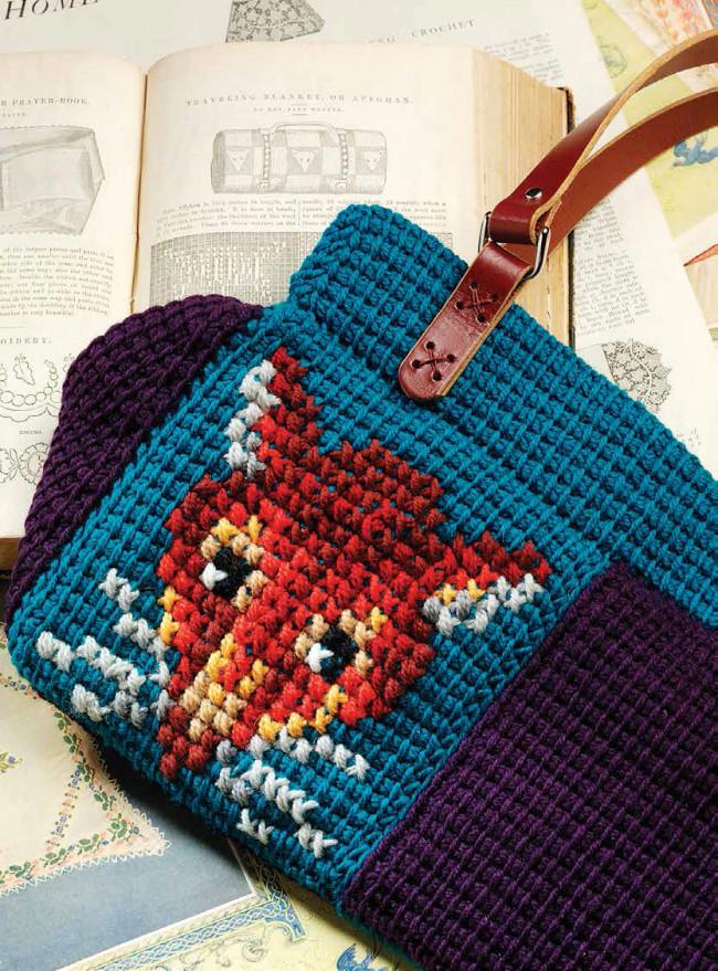 Fox Traveling Bag to Crochet and Cross Stitch Pattern Download Image