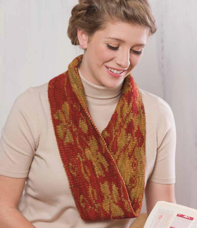 A Red Poppy Cowl to Knit Knitting Pattern Download Image