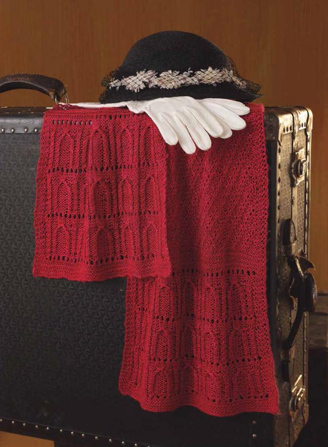 A Scarf from a Twist of Crimson Silk to Knit Pattern Download Image