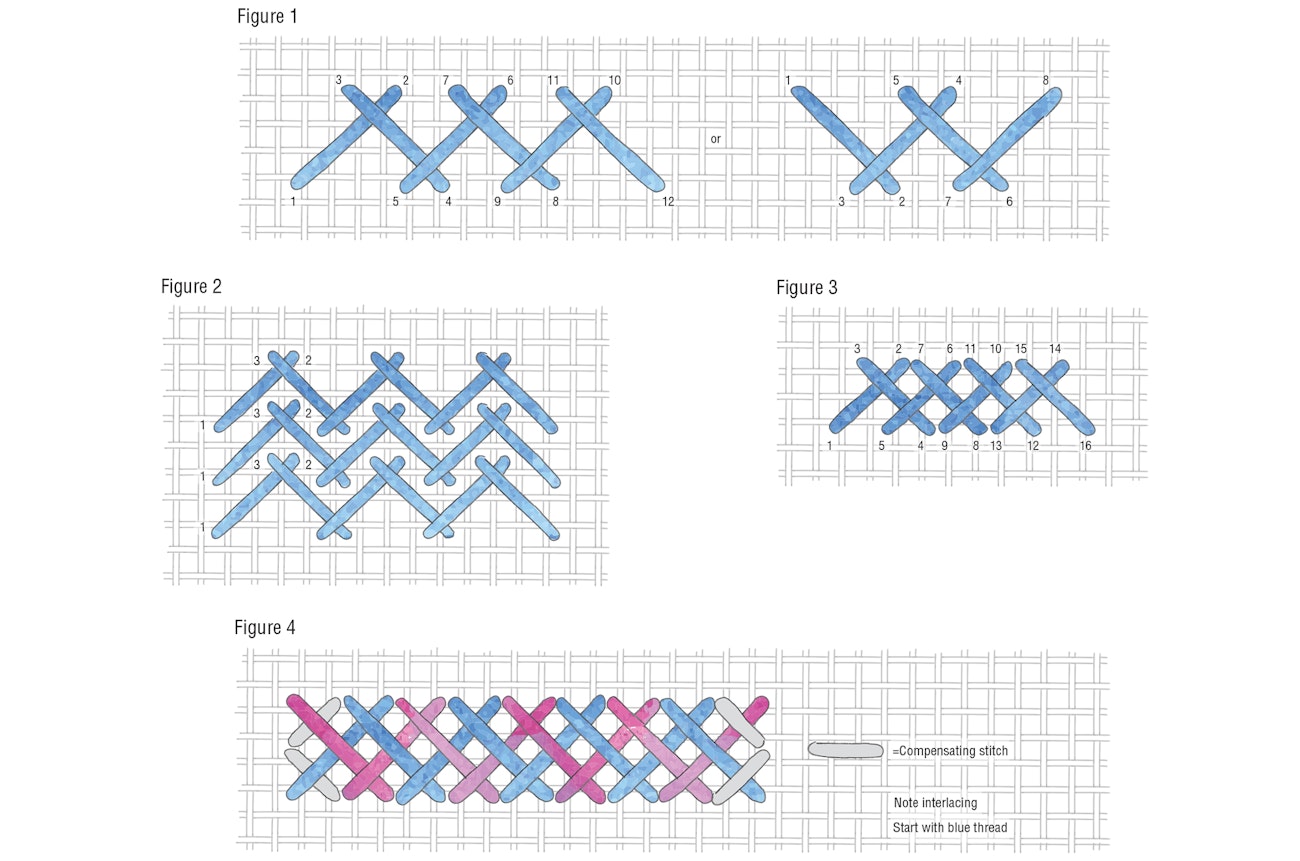 Herringbone stitch 1-4