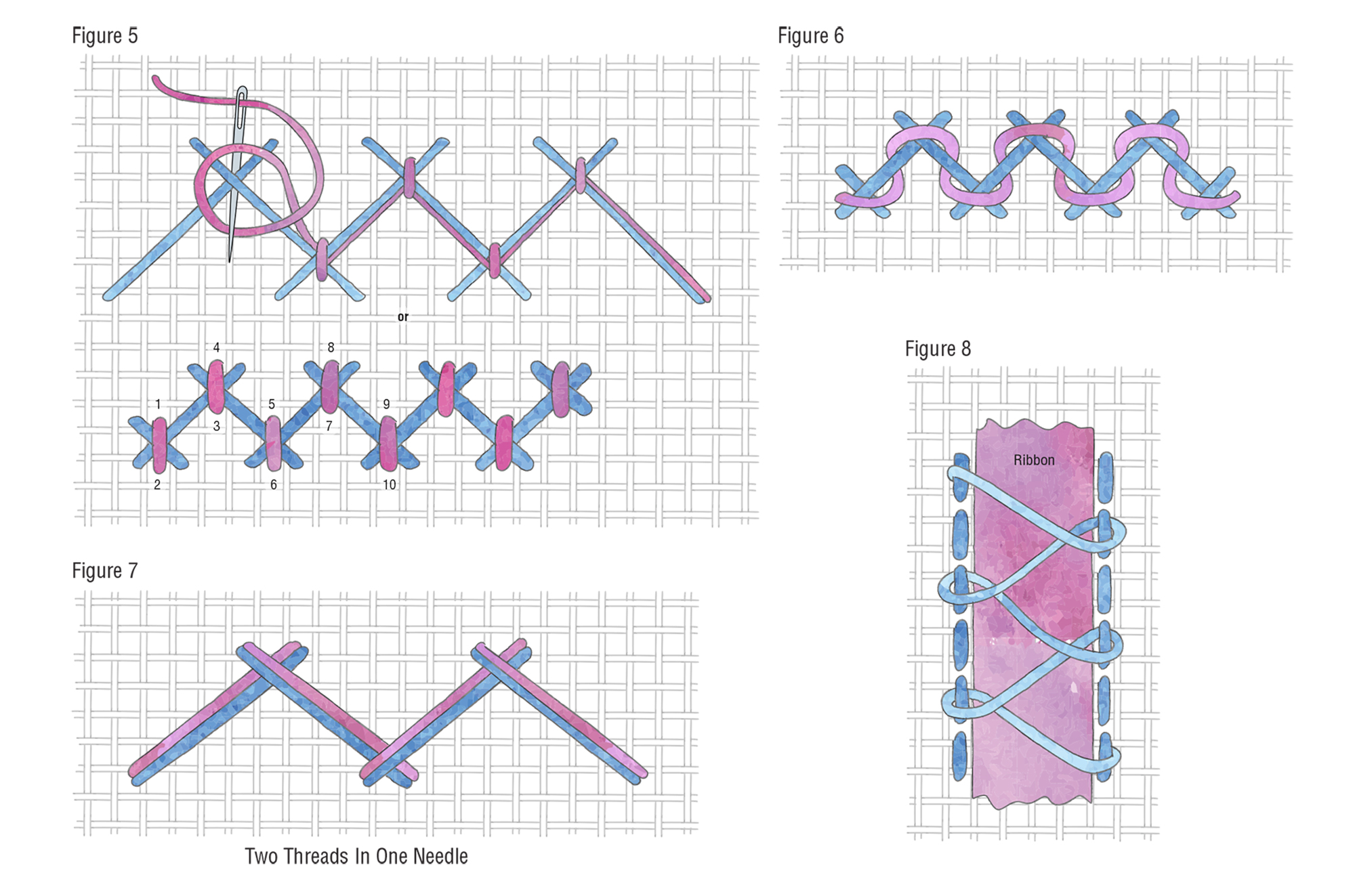 tied herringbone stitch