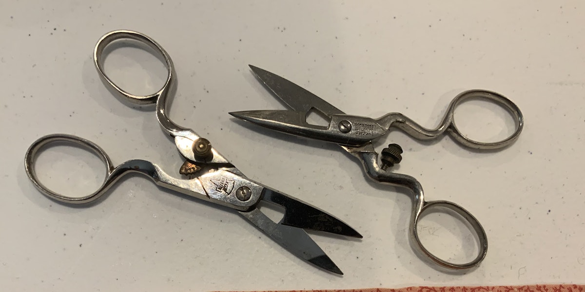 Antique Needlework Tools Buttonhole Scissors PieceWork