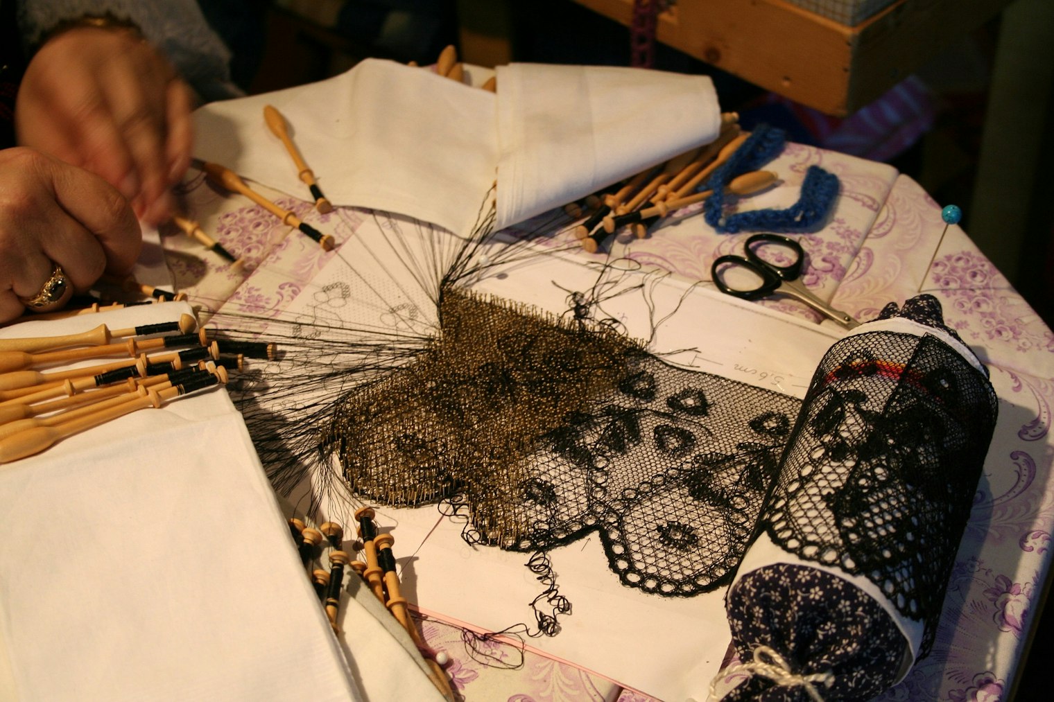 bobbin lace in progress