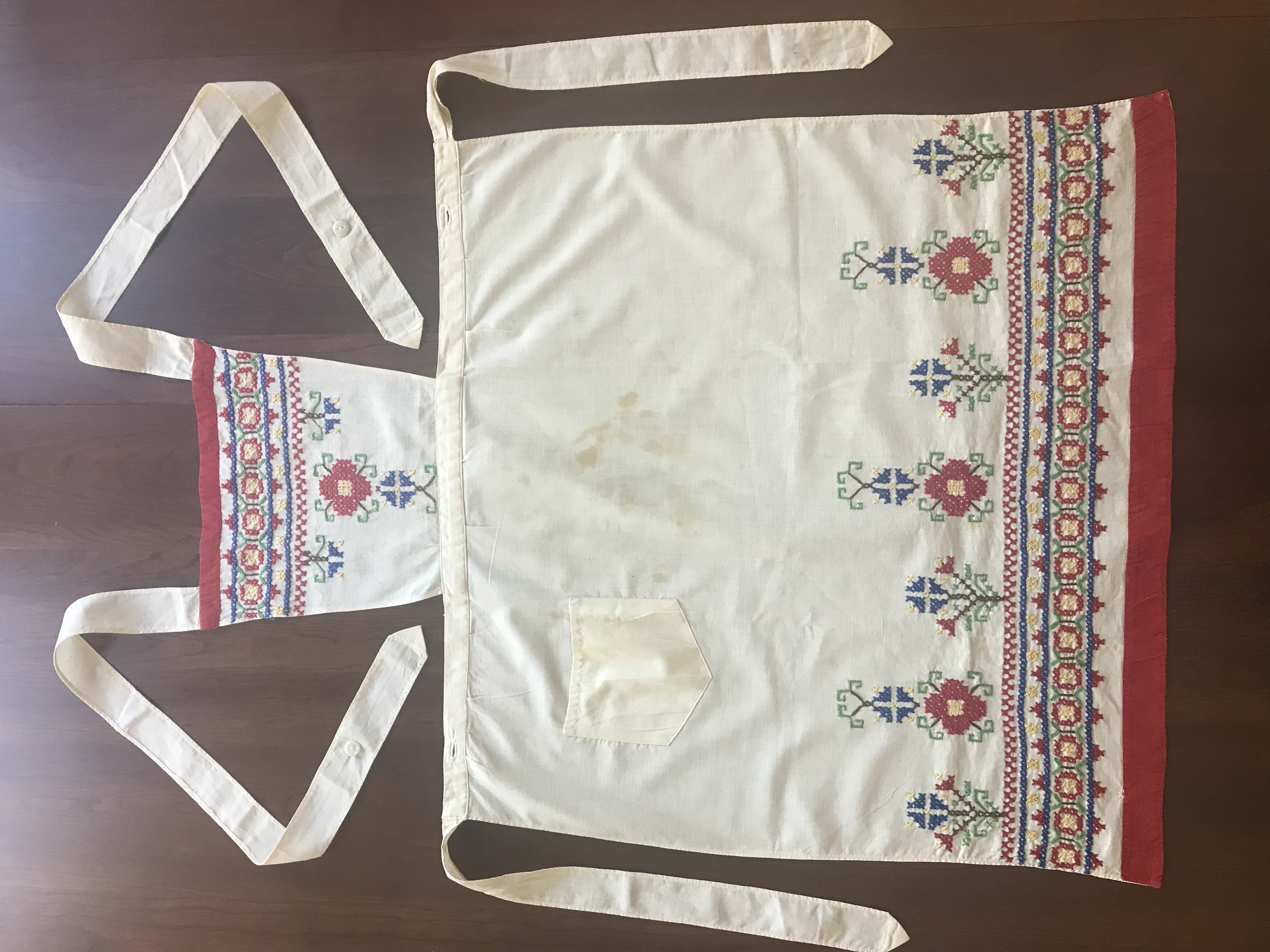 Cross stitch apron