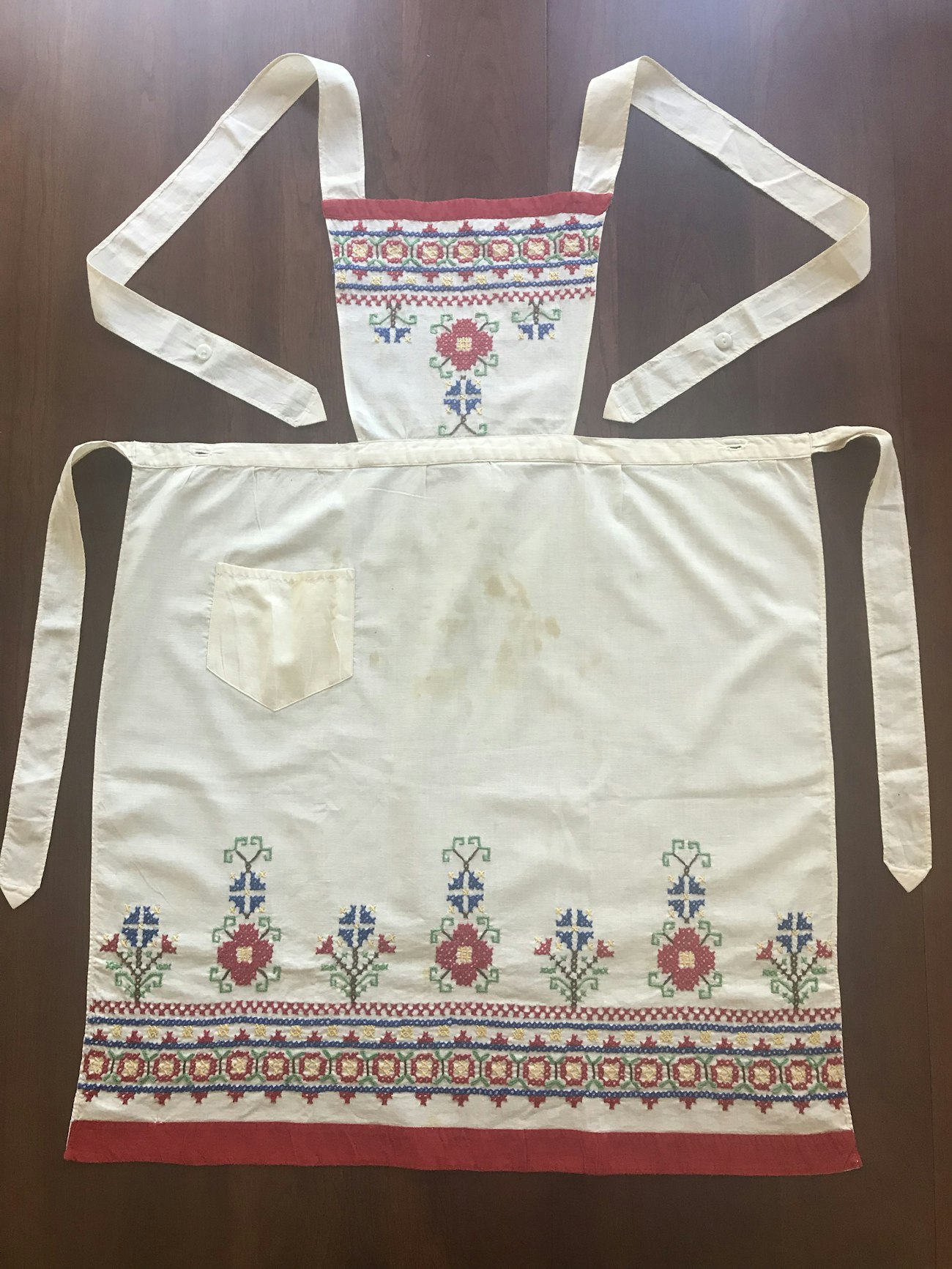 Cross stitch apron
