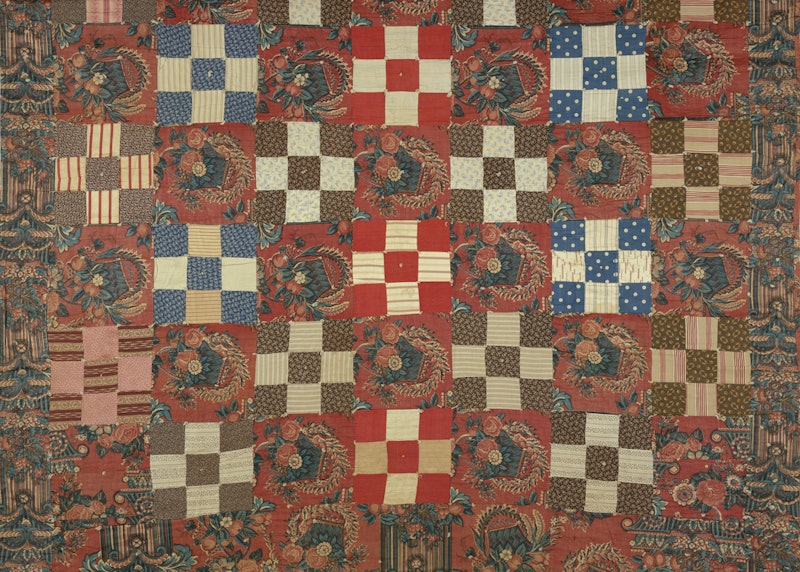 Quilt with Ticking Fabric