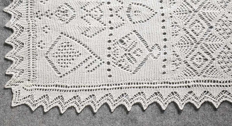 Some of the motifs shown in Hazel's Shetland Cinderella Stole.