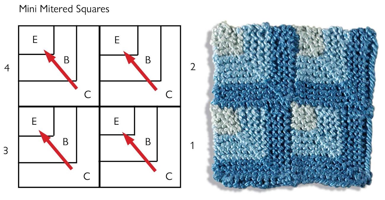 quilt-blocks-to-knit-mini-mitered-squares