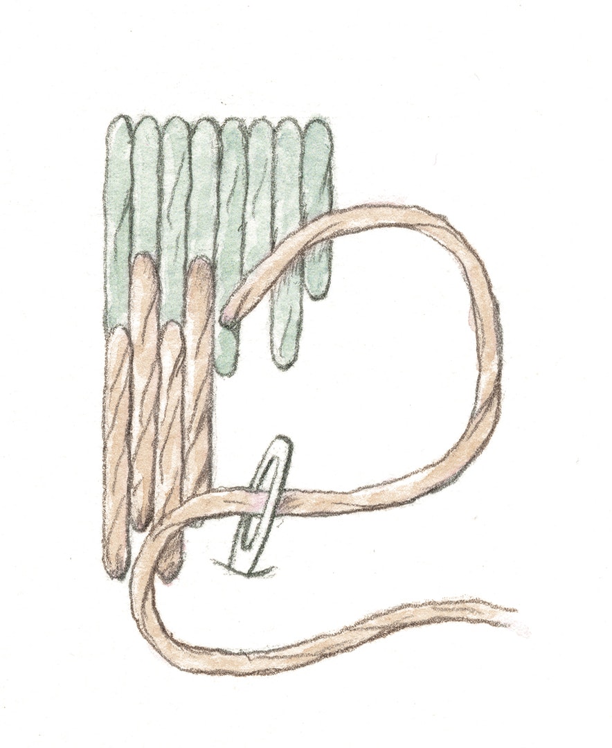 Long and short satin stitch