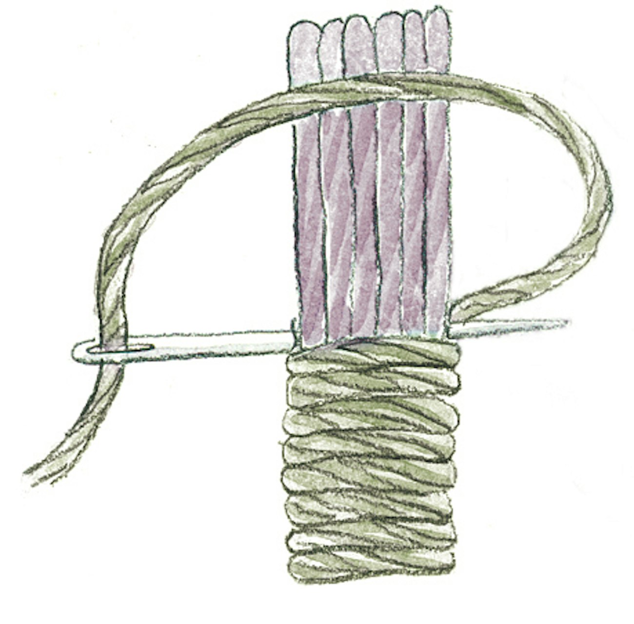 Padded satin stitch