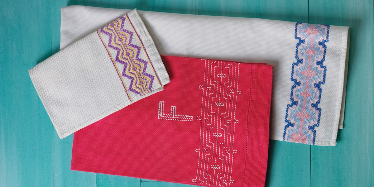 Embroidered Huck Towels PieceWork