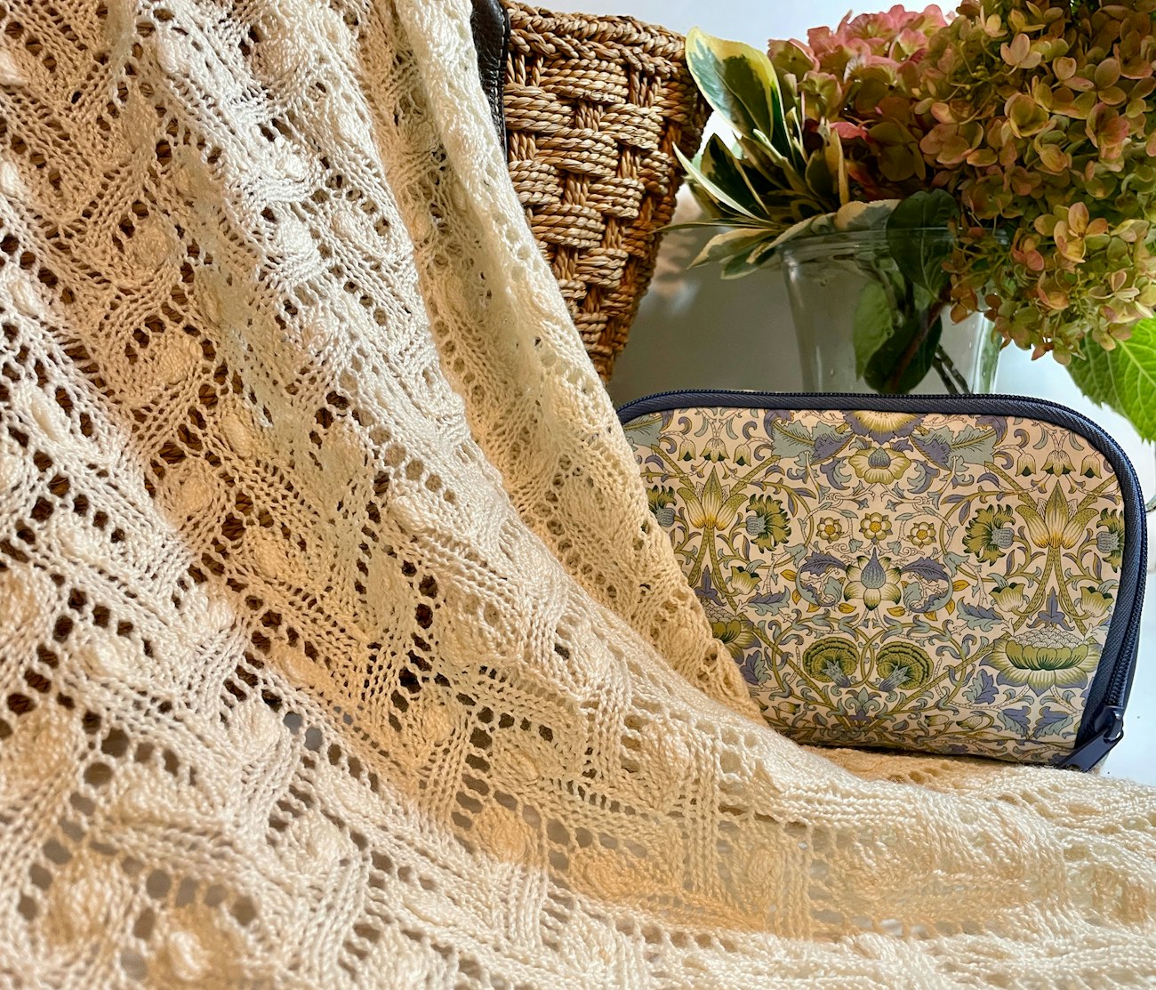 An Estonian shawl in progress from Knitted Lace of Estonia by Nancy Bush. Photo by Pat Olski