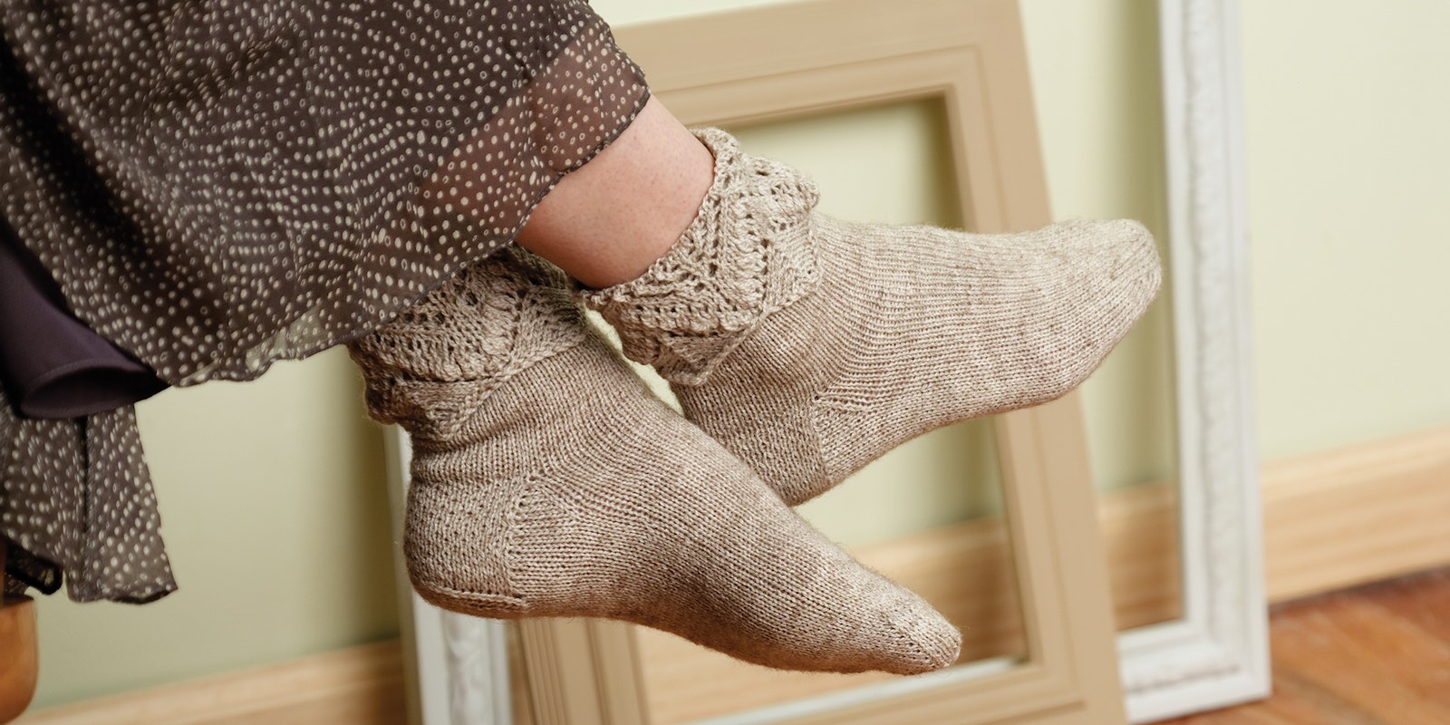 Knitted Socks with Fancy Cuffs