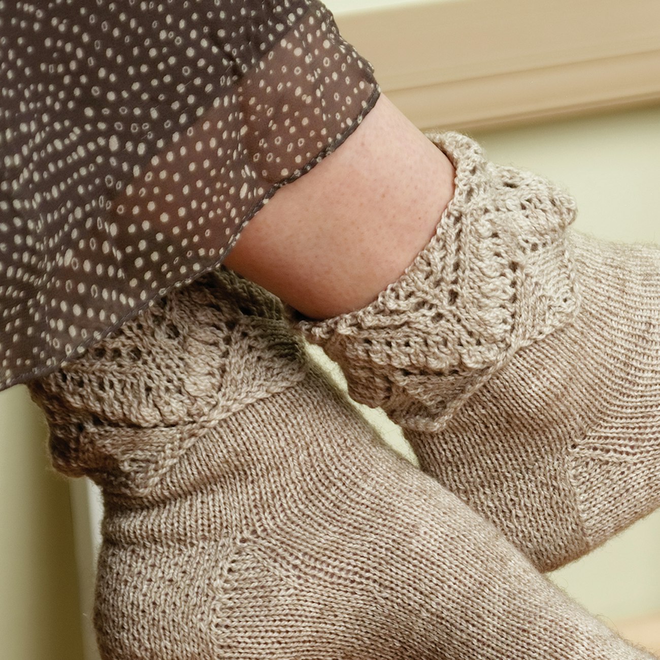 Knitted Socks with Fancy Cuffs