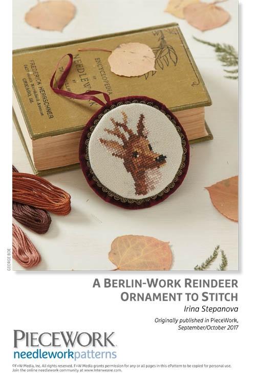 A Berlin-Work Reindeer Ornament to Stitch Image