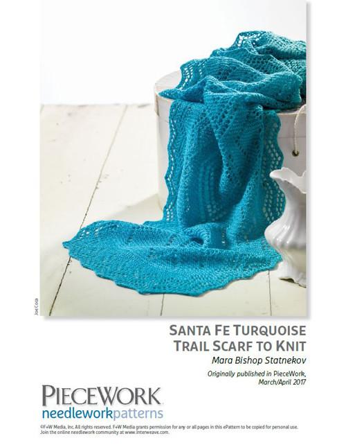 Santa Fe Turquoise Trail Scarf to Knit Pattern Download Image