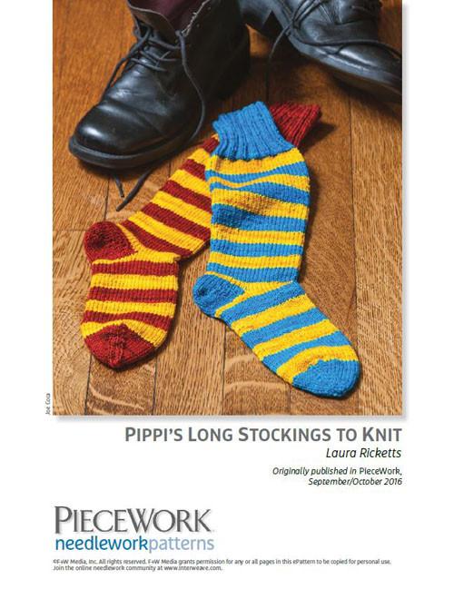 Pippi's Long Stockings to Knit Knitting Pattern Download Image