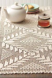 Square and Border Pattern for Annie's Tablecloth to Filet Crochet Image