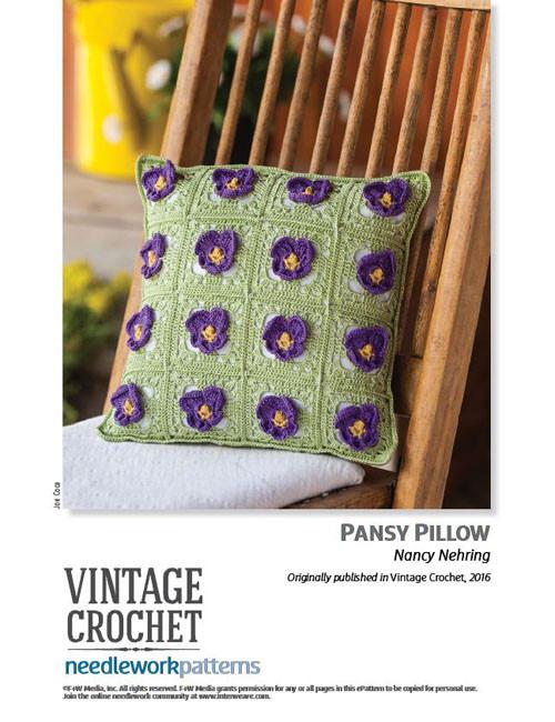 Pansy Pillow Crochet Pattern Image