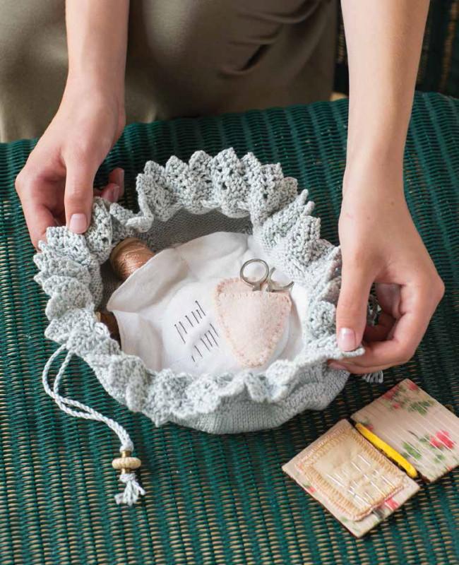 Upstairs Bag for Needlework and Sewing Knitting Pattern Download Image