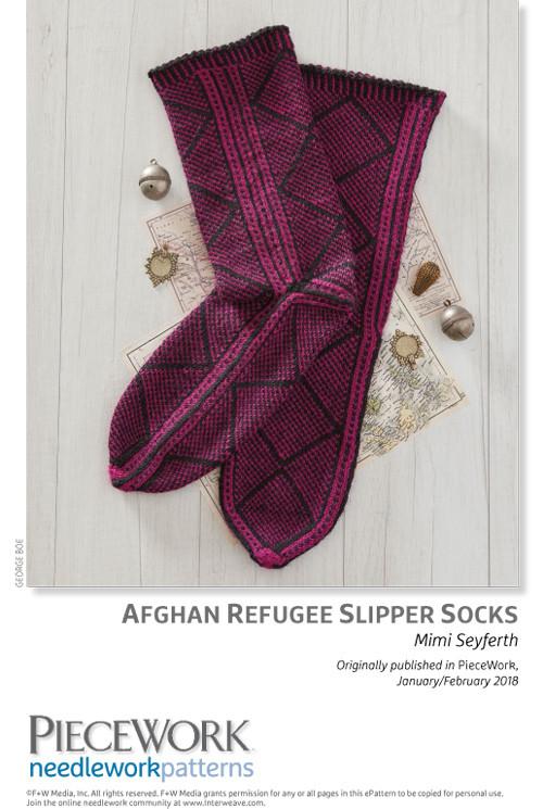 Afghan Refugee Slipper Socks Knitting Pattern Download Image